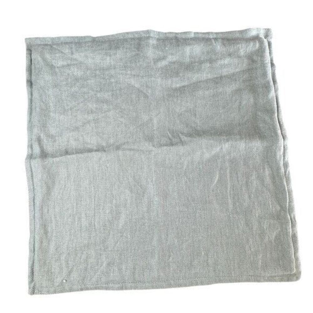 Pottery Barn 100% Linen Square Back Zip Closure 18" Pillow Cover Seafoam - Picture 1 of 8